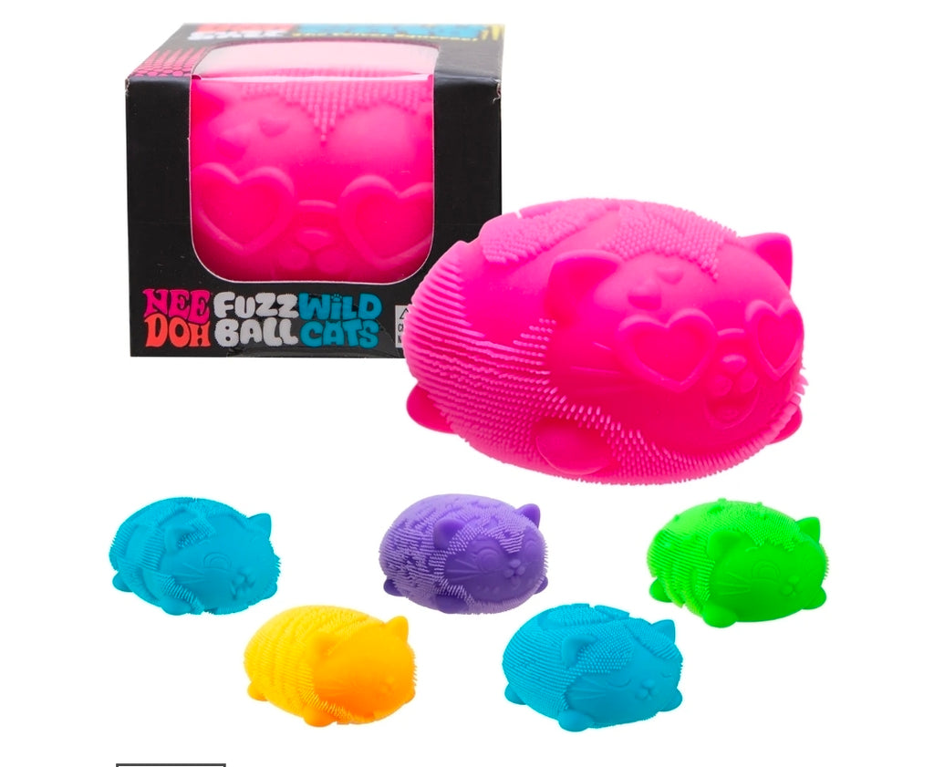 NeeDoh Wild Cats Fuzzball by Schylling – Fuzzy Textured Sensory Squishy Fidget Toy