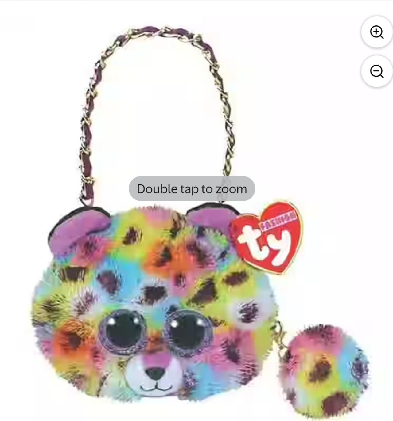 Ty Giselle Leopard Fashion Fabric Mini Purse