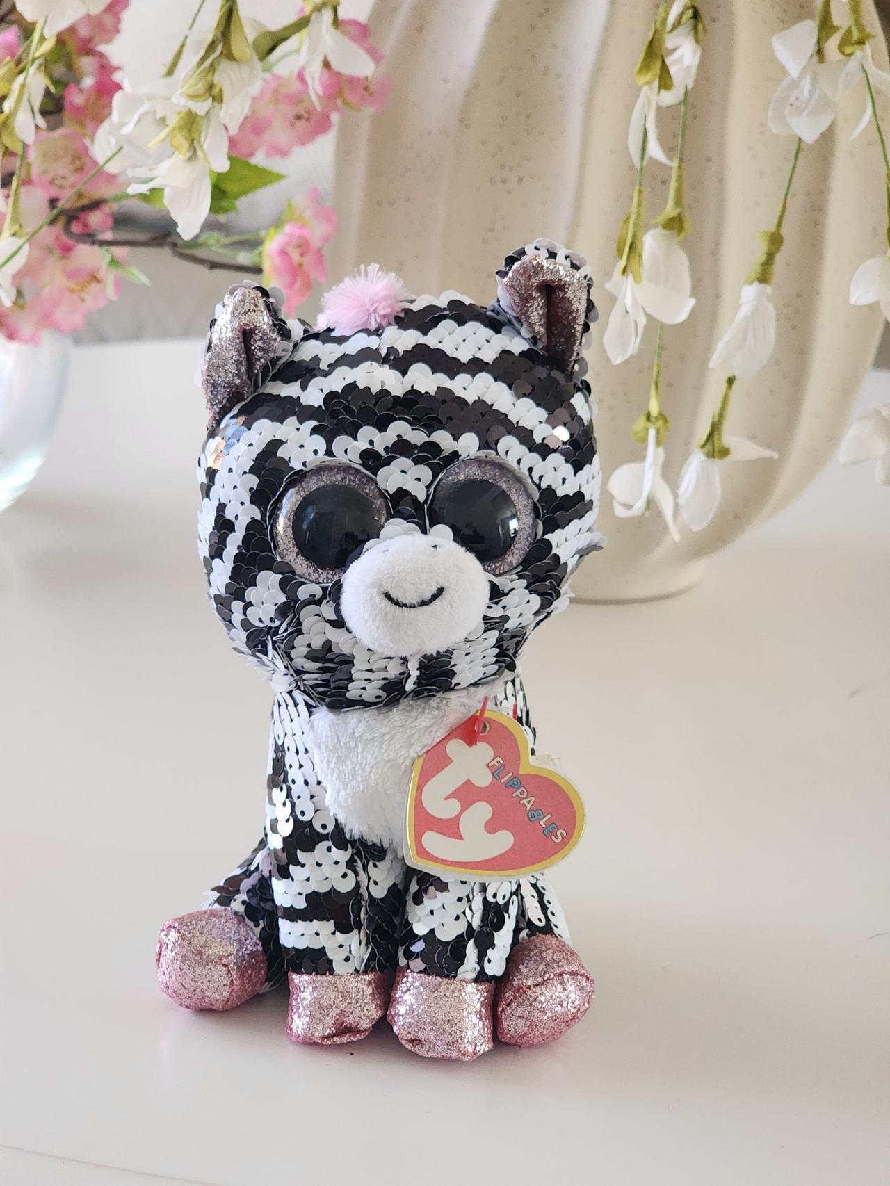 Ty Beanie Babies 36672 Flippables Regular Zoey The Zebra