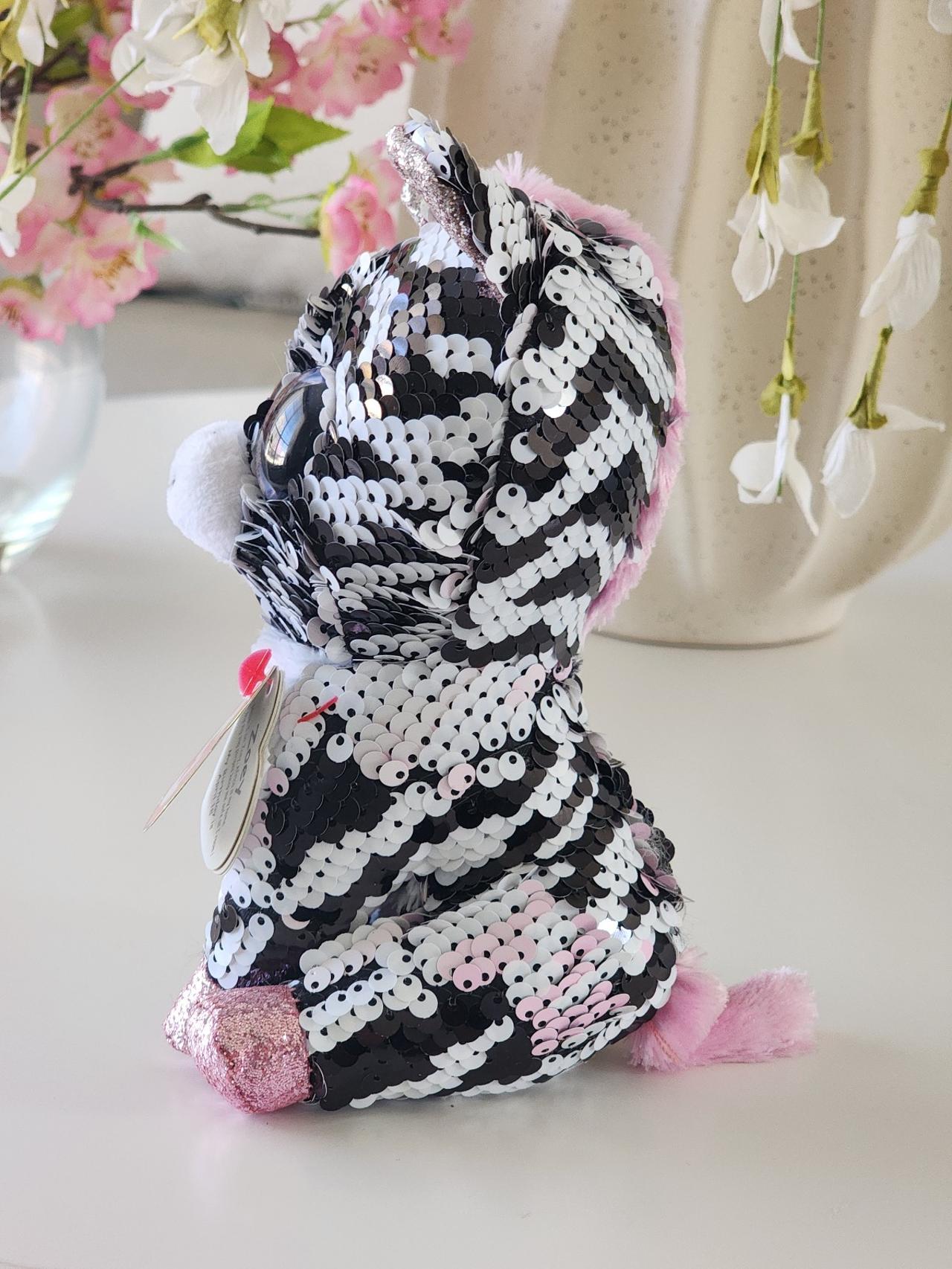 Ty Beanie Babies 36672 Flippables Regular Zoey The Zebra