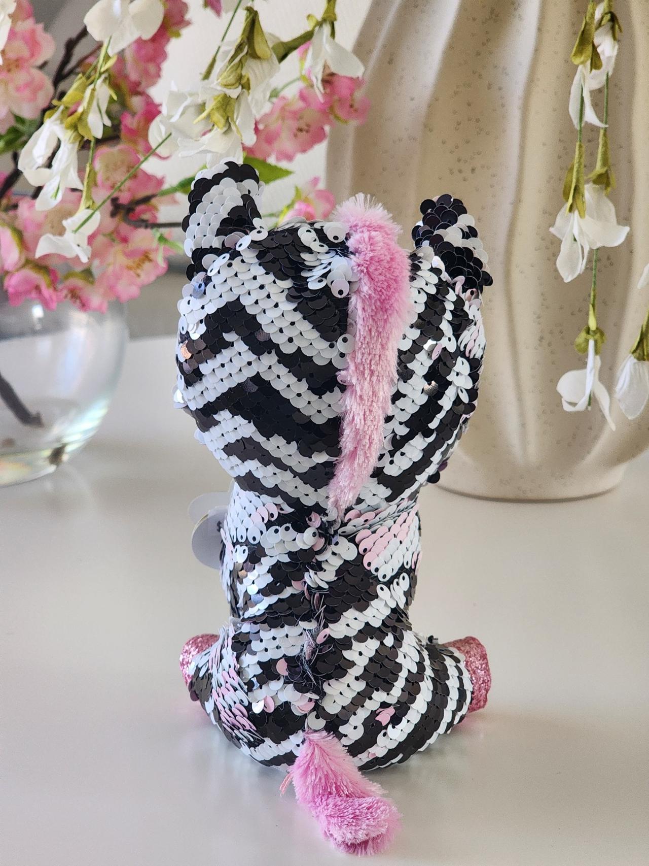 Ty Beanie Babies 36672 Flippables Regular Zoey The Zebra