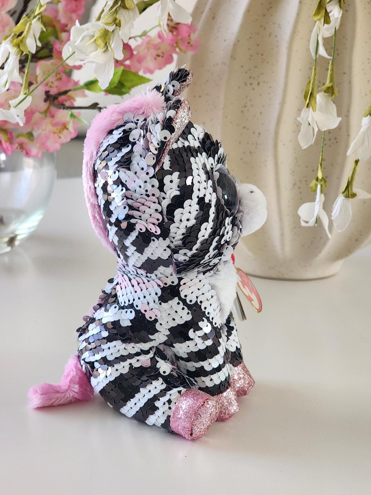 Ty Beanie Babies 36672 Flippables Regular Zoey The Zebra