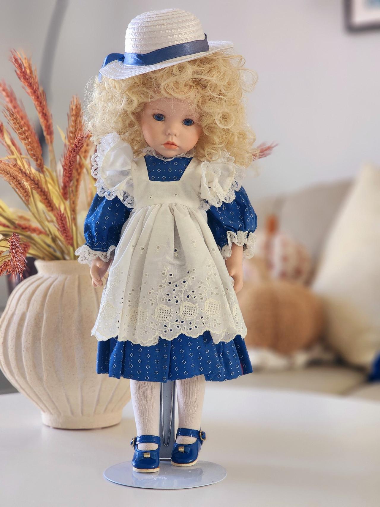 porcelain doll blue dress A charming 18-inch porcelain doll! – ABC TOYS