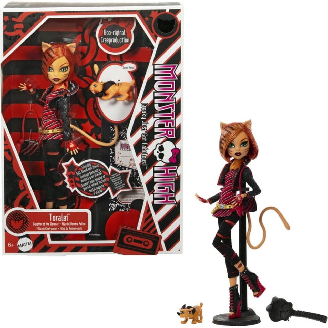 Monster High Boo-riginal Creeproduction Toralei Doll with Diary, Doll Stand