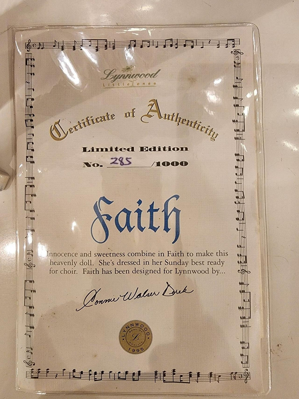 1995 Lynnwood Little Ones Faith Porcelain doll