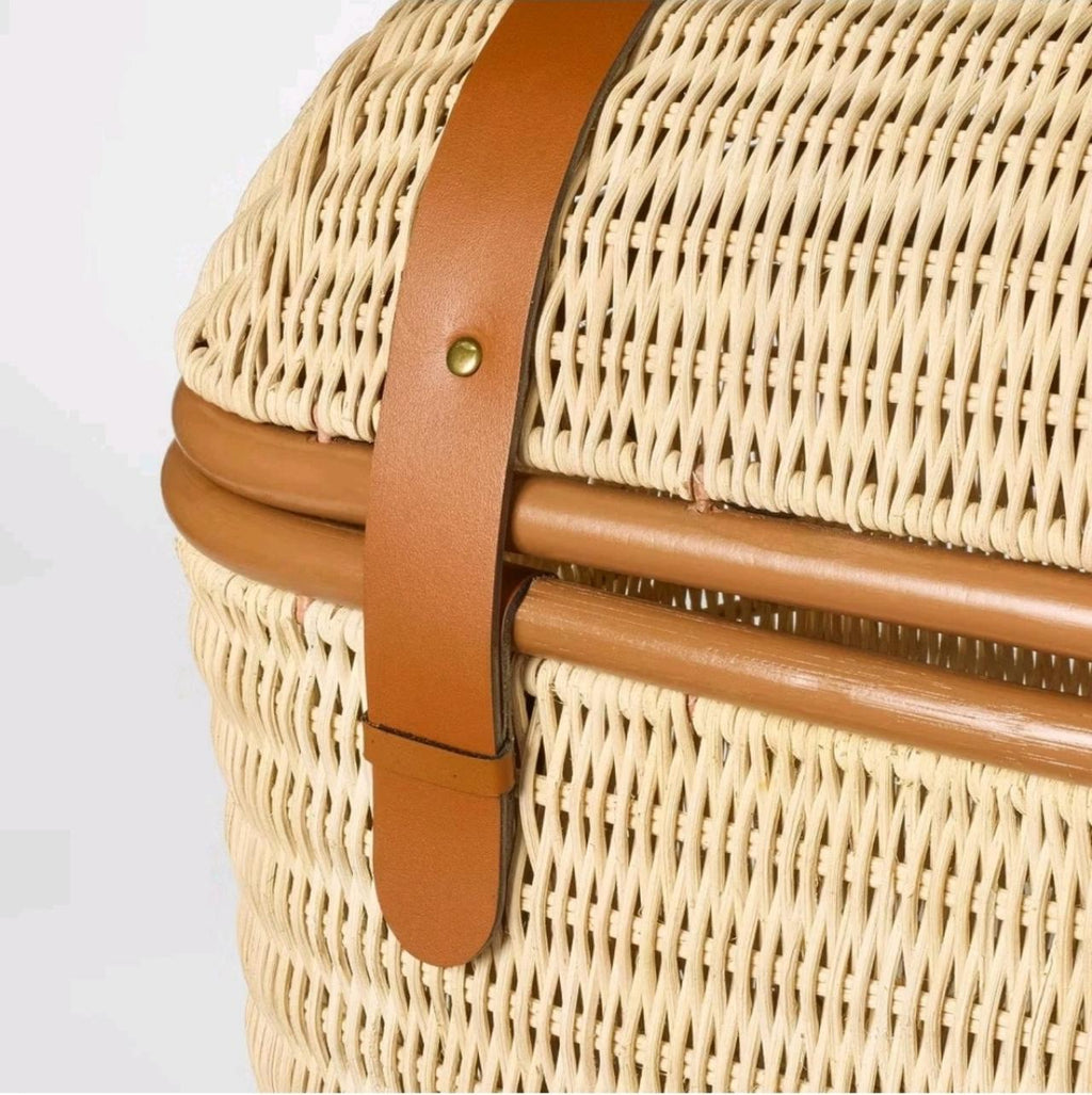 21" Woven Rattan Storage Trunk Brown - Threshold designed with Studio McGee