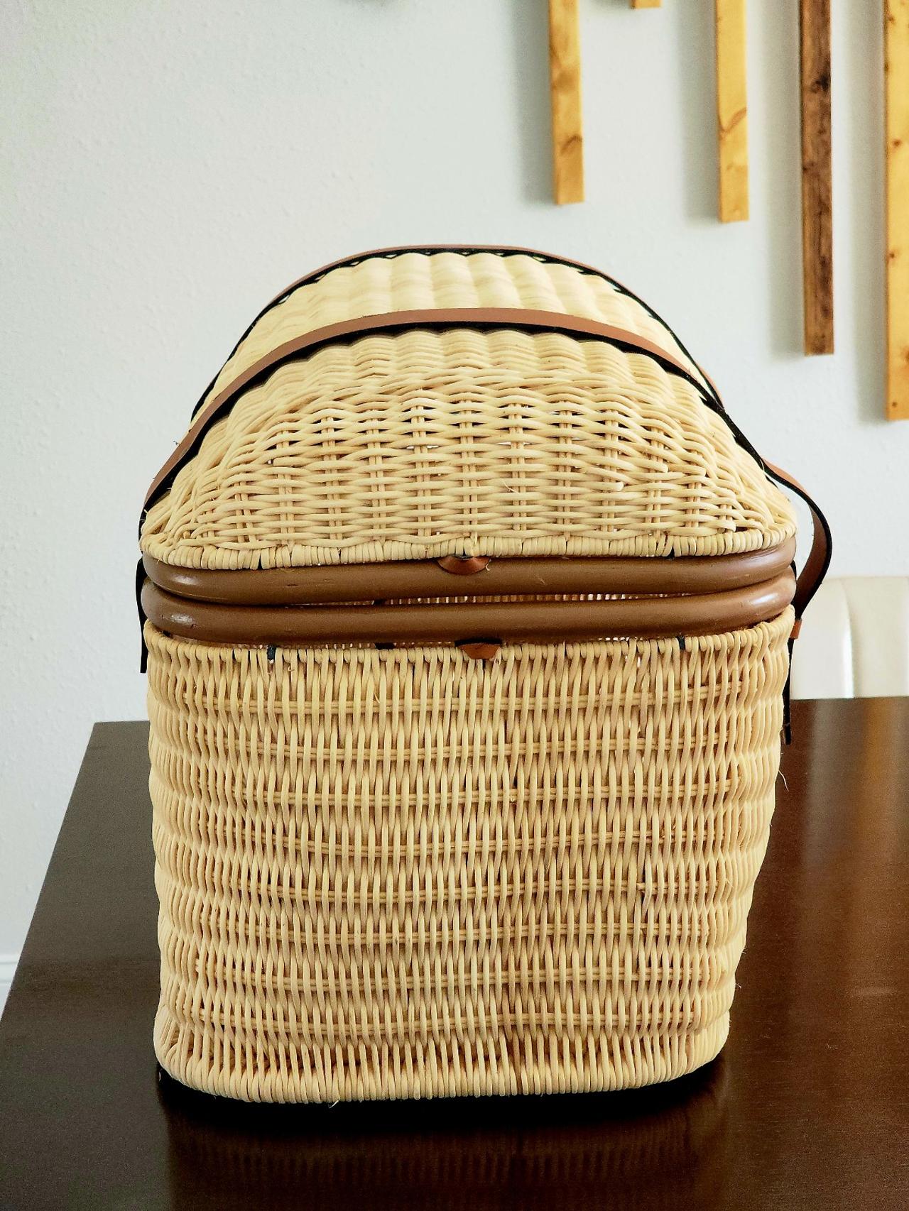 21" Woven Rattan Storage Trunk Brown - Threshold designed with Studio McGee