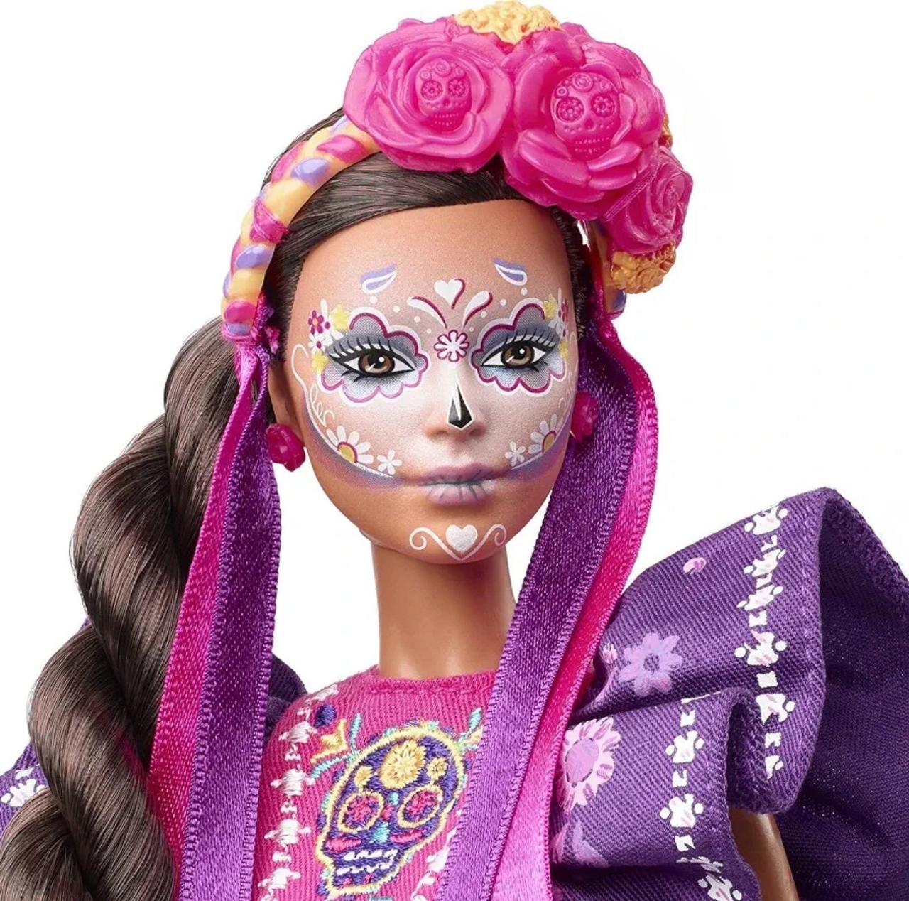 2022 Día De Muertos Doll in Dress and Calavera Face Paint, Gift for Collectors