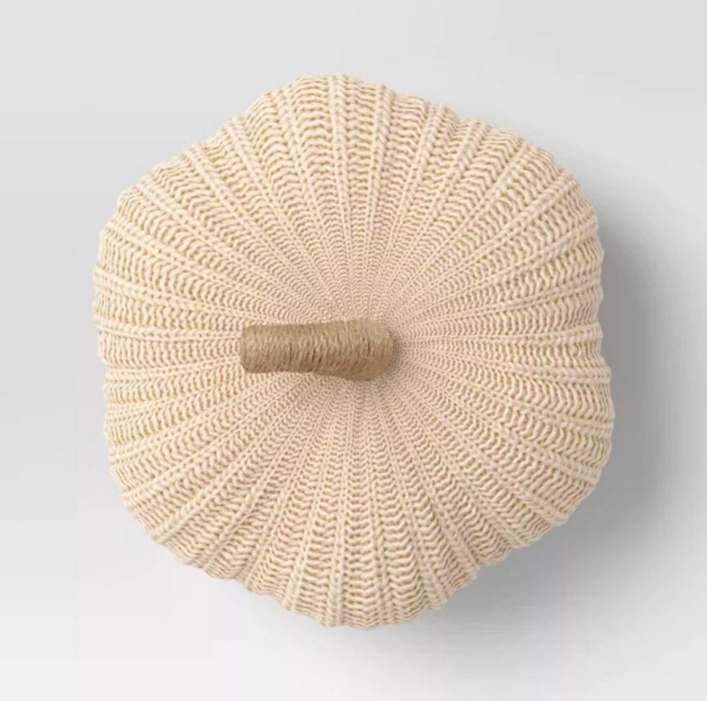 Knit Pumpkin with Jute Stem Novelty Throw Pillow - Threshold