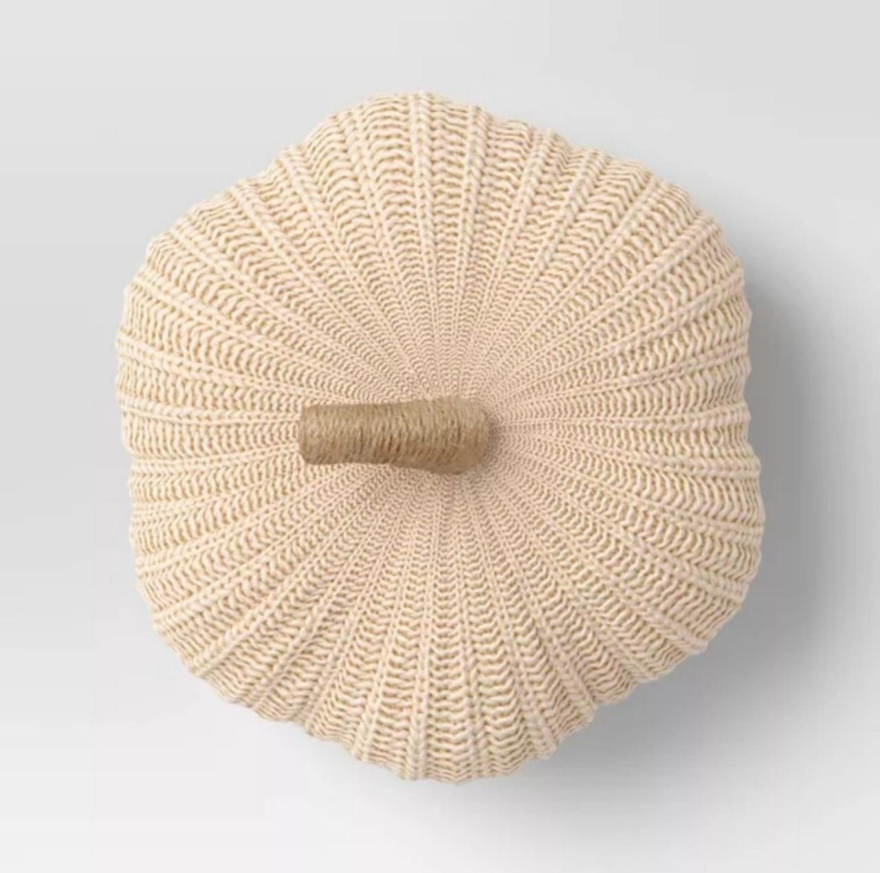 Knit Pumpkin with Jute Stem Novelty Throw Pillow - Threshold