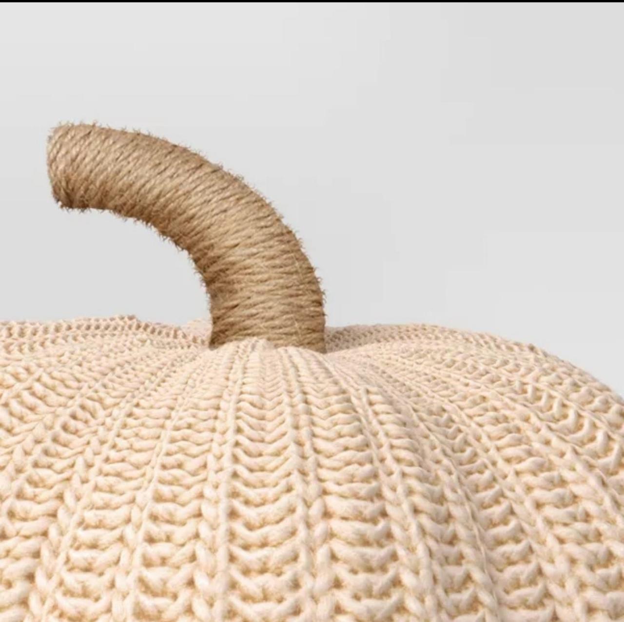 Knit Pumpkin with Jute Stem Novelty Throw Pillow - Threshold