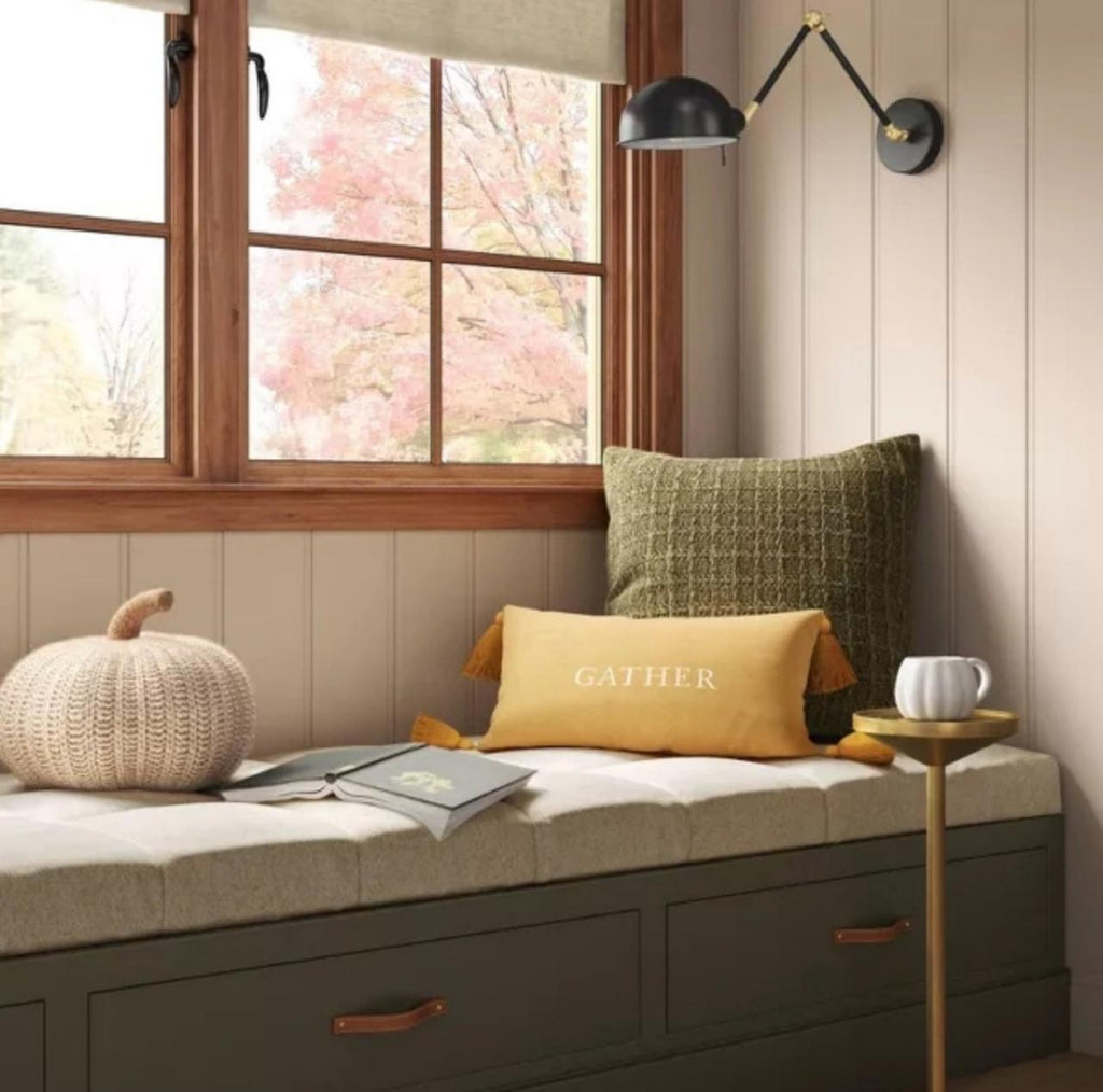 Knit Pumpkin with Jute Stem Novelty Throw Pillow - Threshold