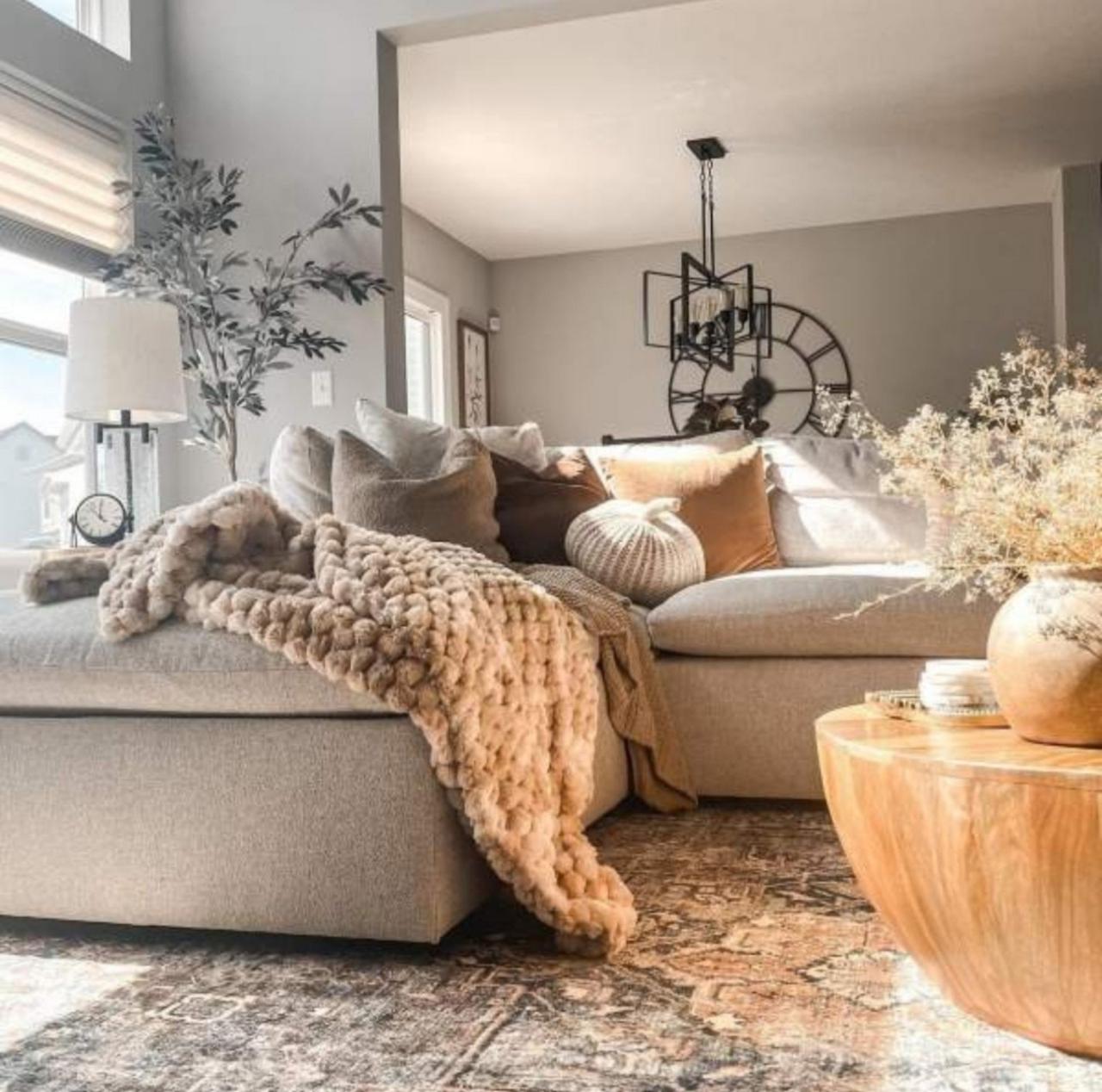 Knit Pumpkin with Jute Stem Novelty Throw Pillow - Threshold