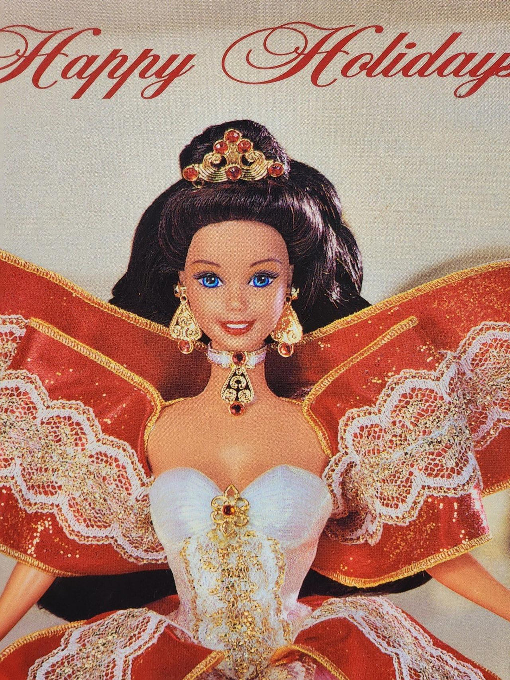 RARE 1997 MISPRINT Green Eyes Holiday Barbie HAPPY HOLIDAYS Special Edition