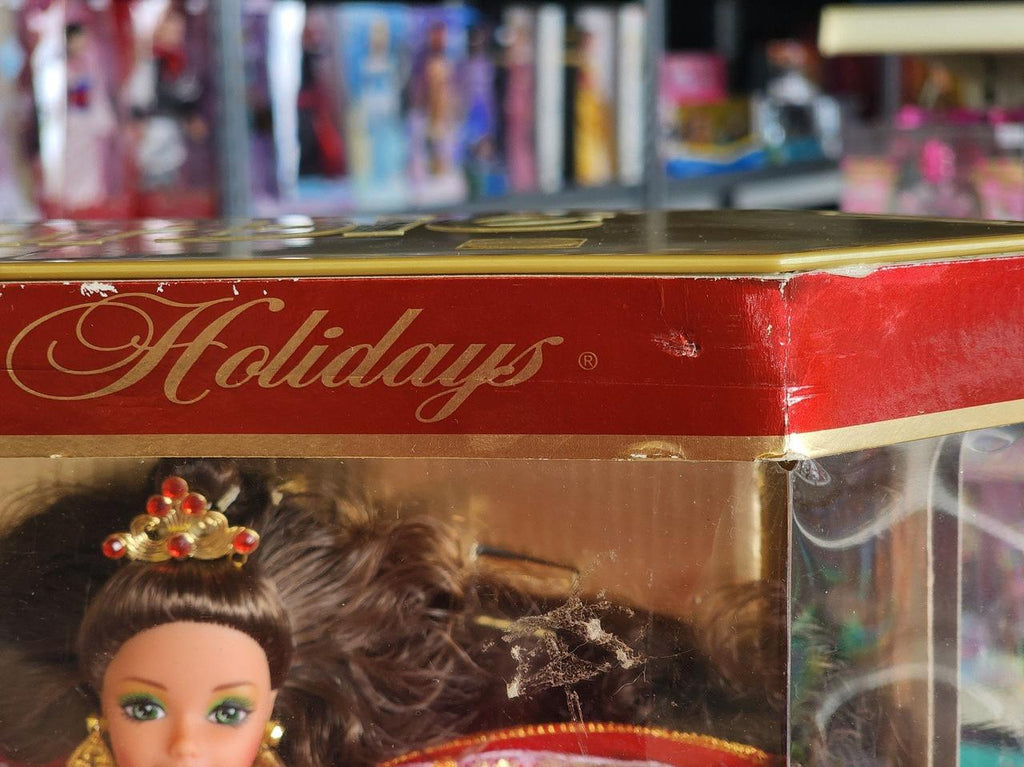 RARE 1997 MISPRINT Green Eyes Holiday Barbie HAPPY HOLIDAYS Special Edition
