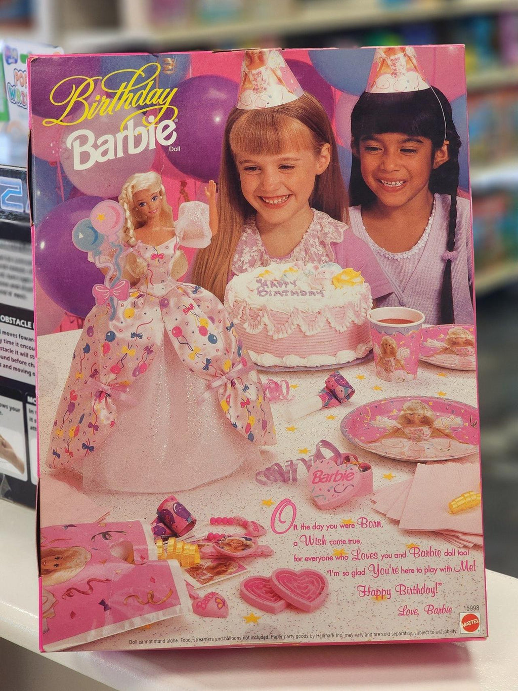 Birthday Barbie Doll Blonde Balloon Dress 1996 Mattel #15998