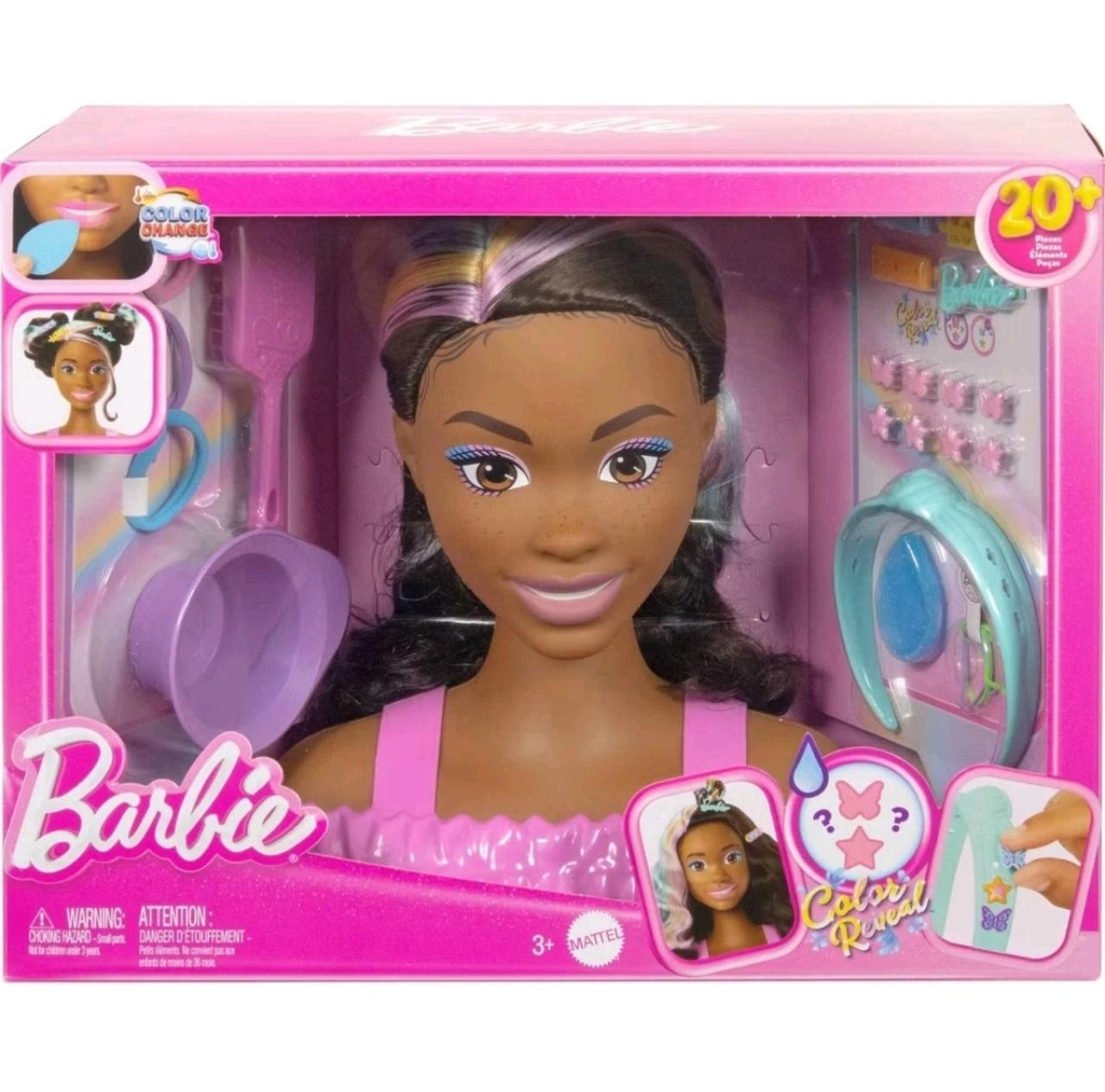 Barbie Doll Styling Head, Brown Hair with 20+ Styling Accessorie
