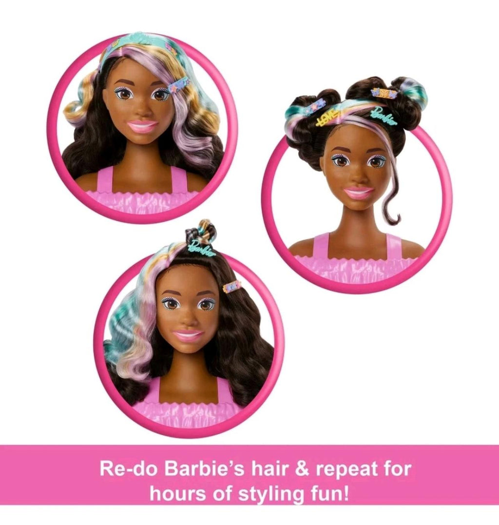 Barbie Doll Styling Head, Brown Hair with 20+ Styling Accessorie