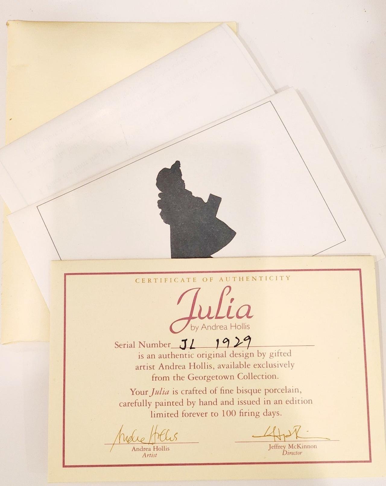 Julia by Andrea Hollis Georgetown Doll 14" Bent Knees Mommy's Word Porcelain