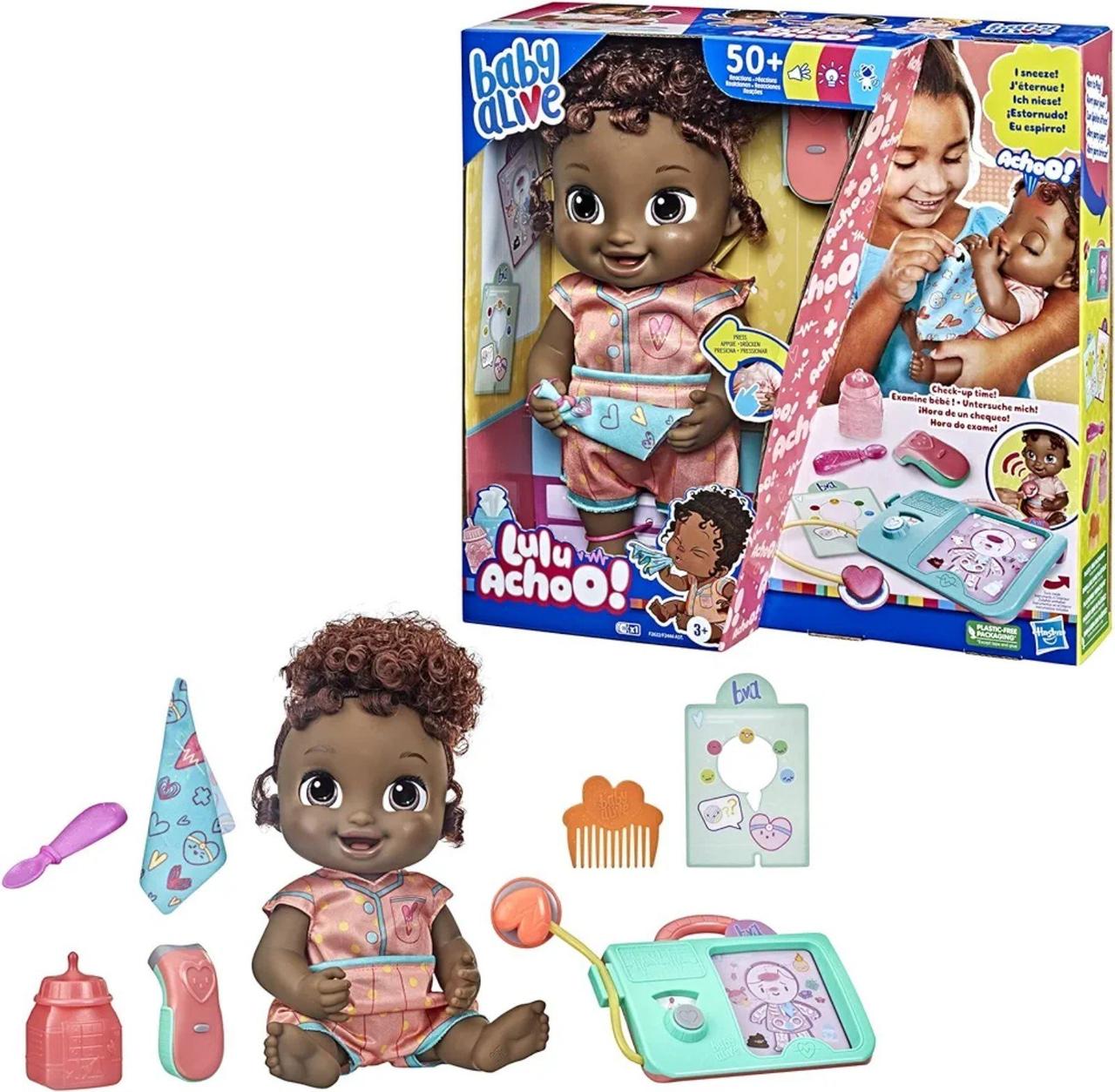 Baby Alive Lulu Achoo Doll, 12-Inch Interactive Doctor Play Toy with Lights