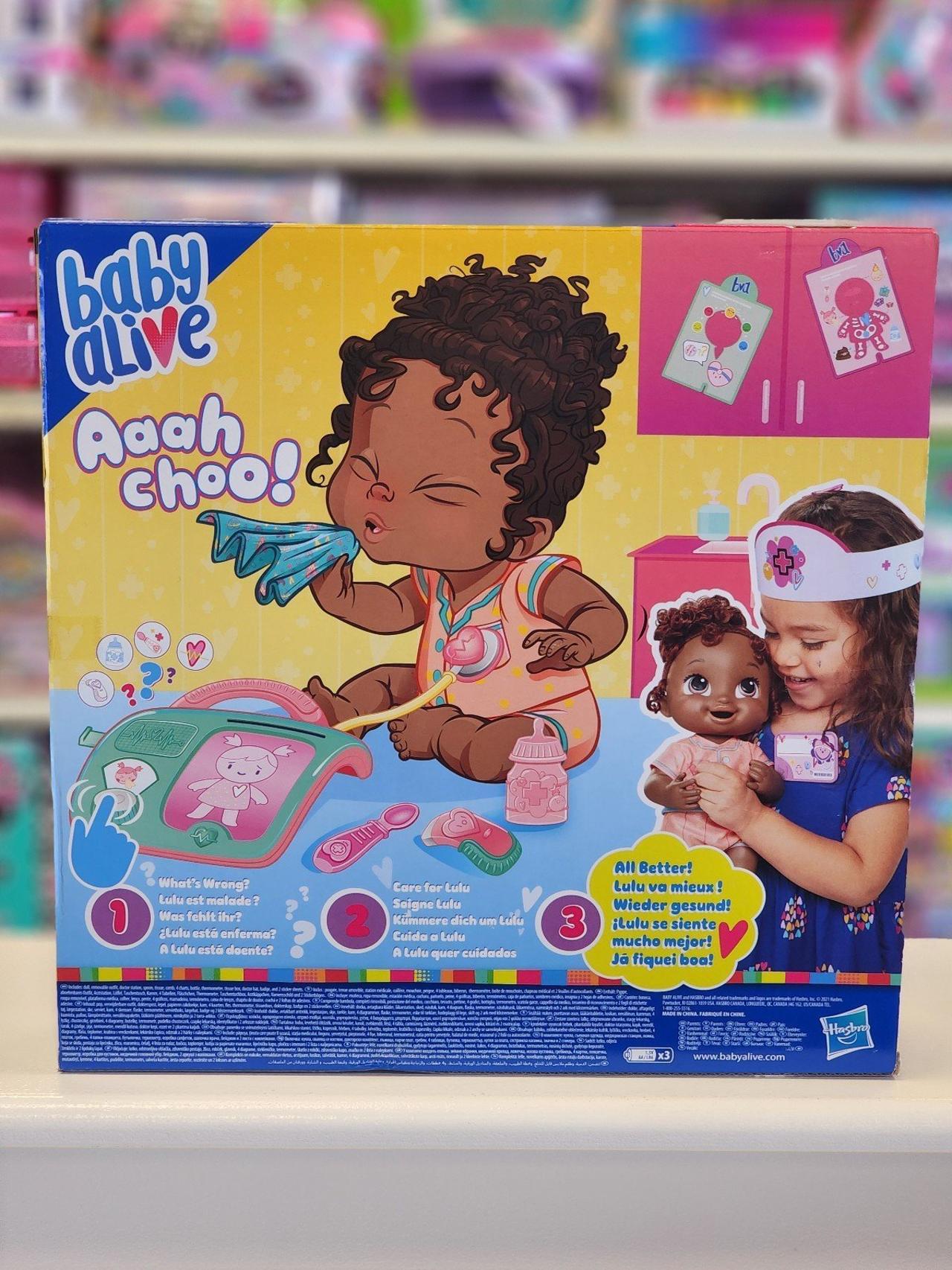 Baby Alive Lulu Achoo Doll, 12-Inch Interactive Doctor Play Toy with Lights