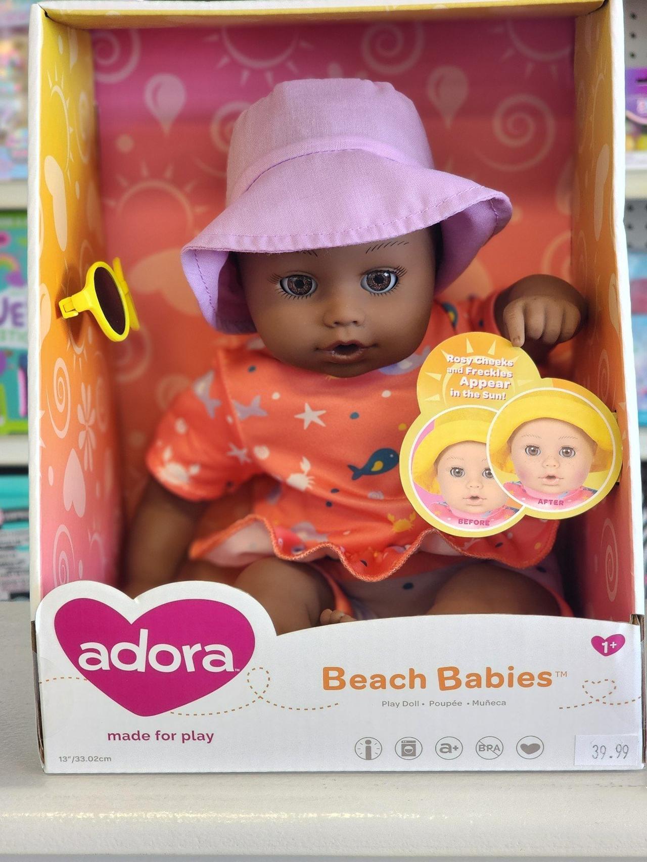 ADORA Beach Baby African American Doll with Sun-Activated Freckles
