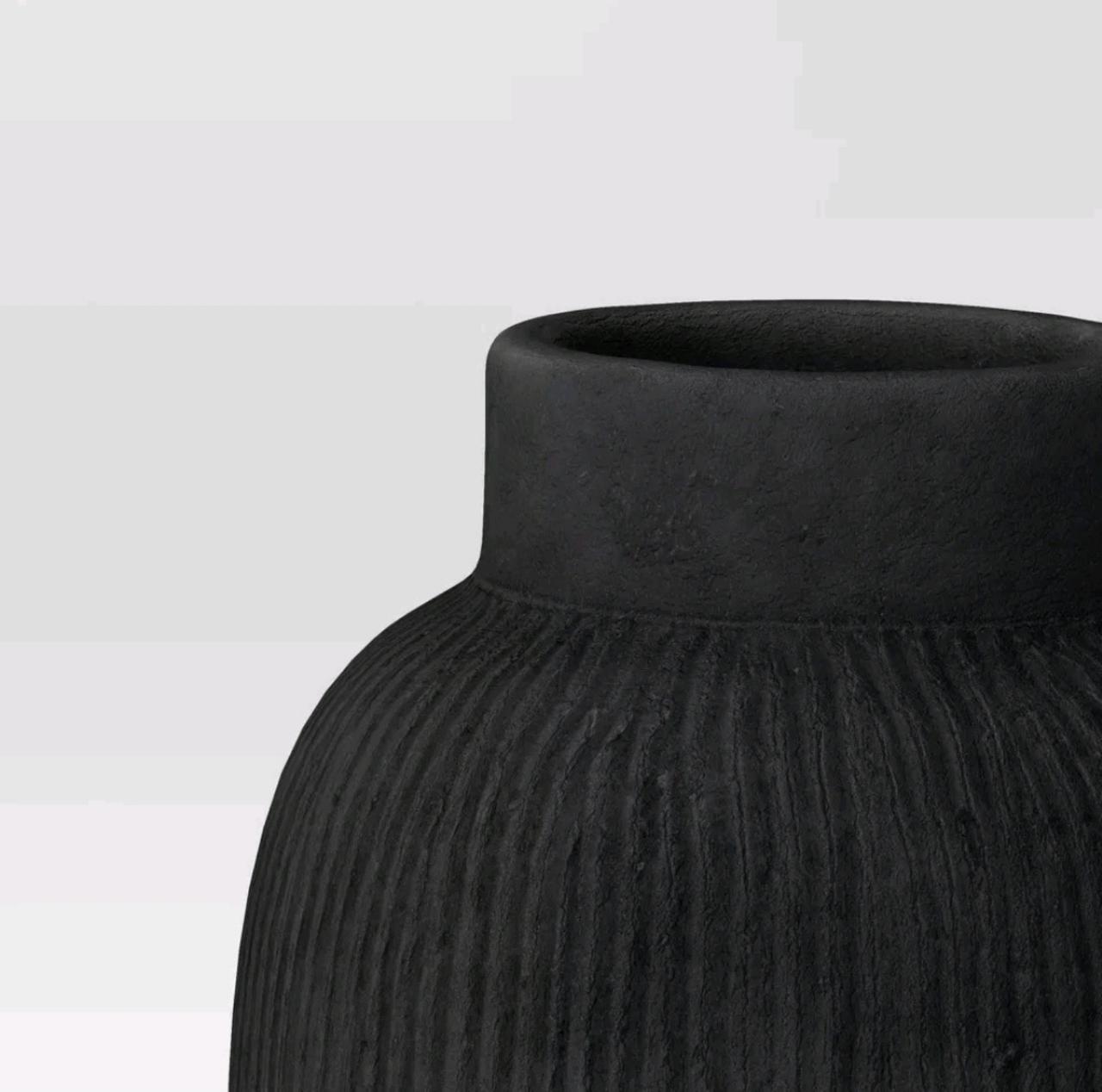 Tall Ceramic Vase Black - Threshold: Watertight Tabletop Decor
