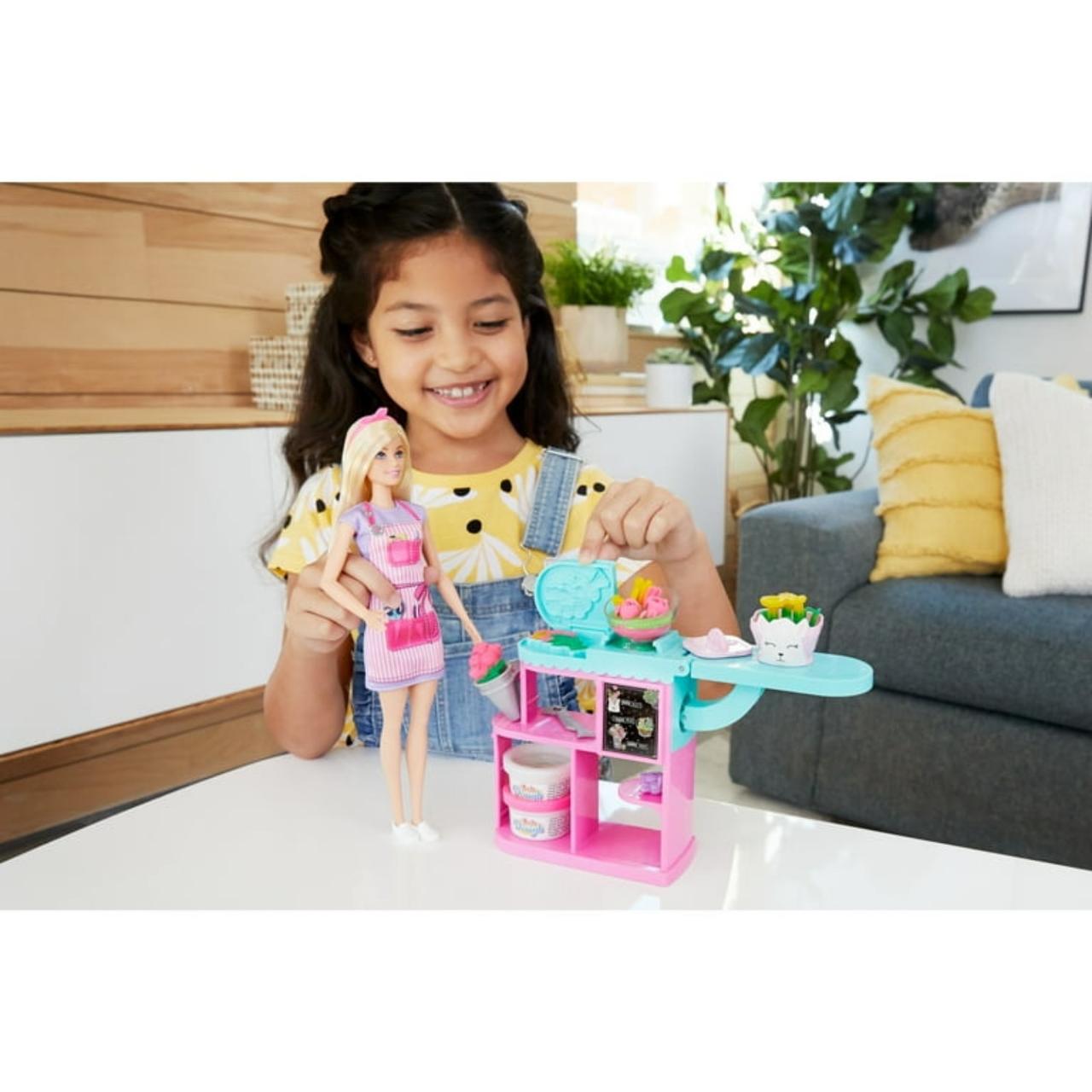 Barbie Careers Florist Doll & Playset with Flower Station, Molds, Dough & Access