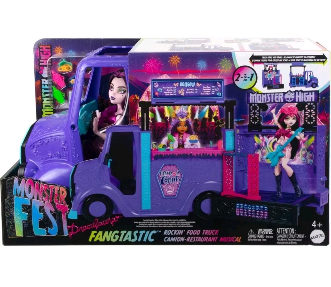 Monster High 10.2" Draculaura Doll and Fangtastic Rockin Food Truck Playset