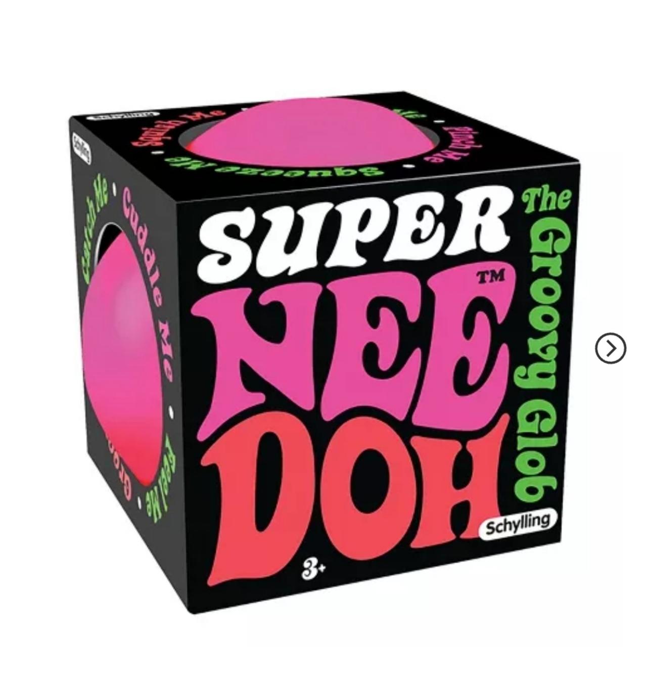 Super NeeDoh The Groovy Glob! Squishy, Squeezy, Stretchy Stress Ball - Pink