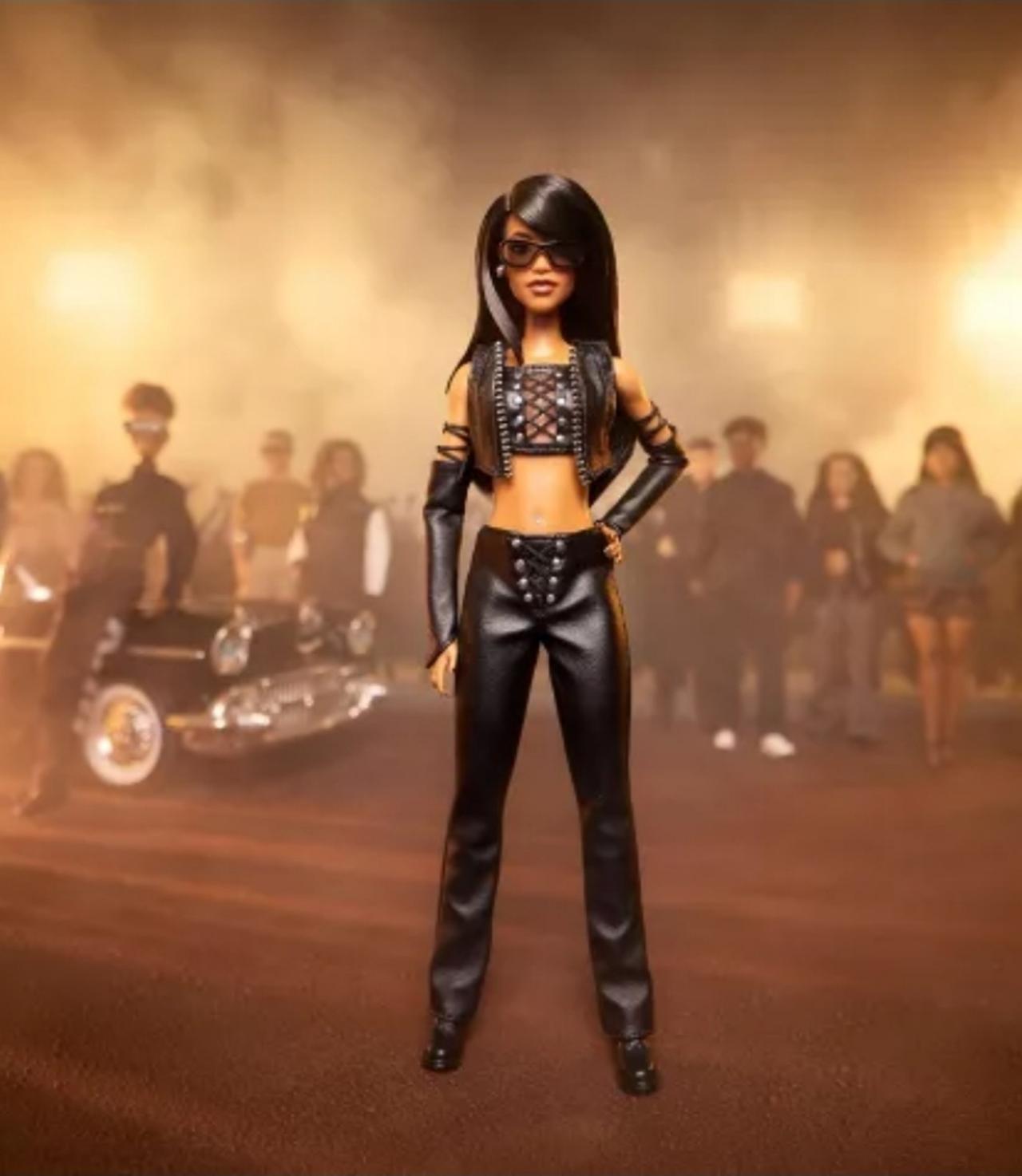 Barbie Signature Aaliyah 11.5" Collectible Doll in Black Faux Leather Outfit