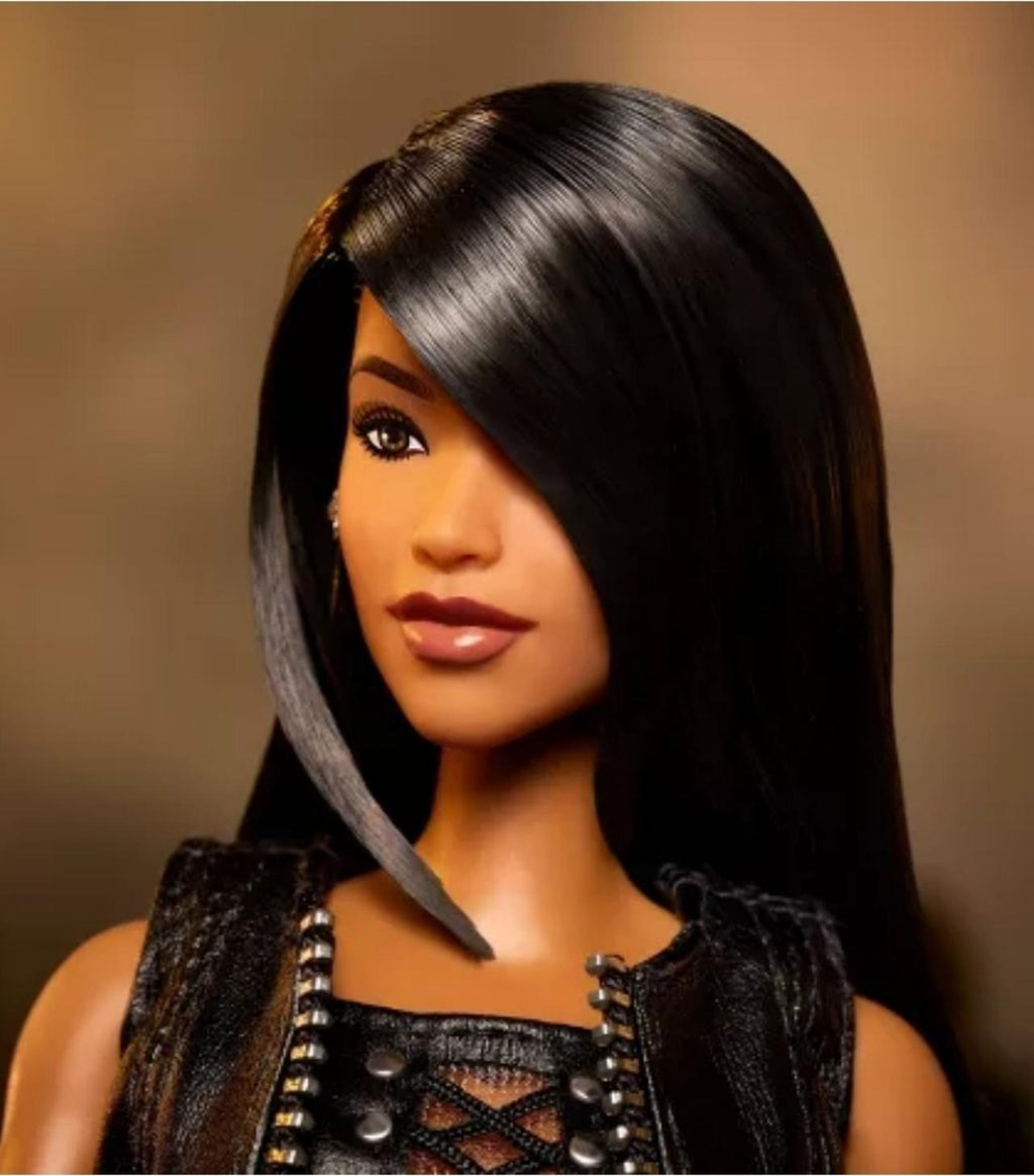 Barbie Signature Aaliyah 11.5" Collectible Doll in Black Faux Leather Outfit