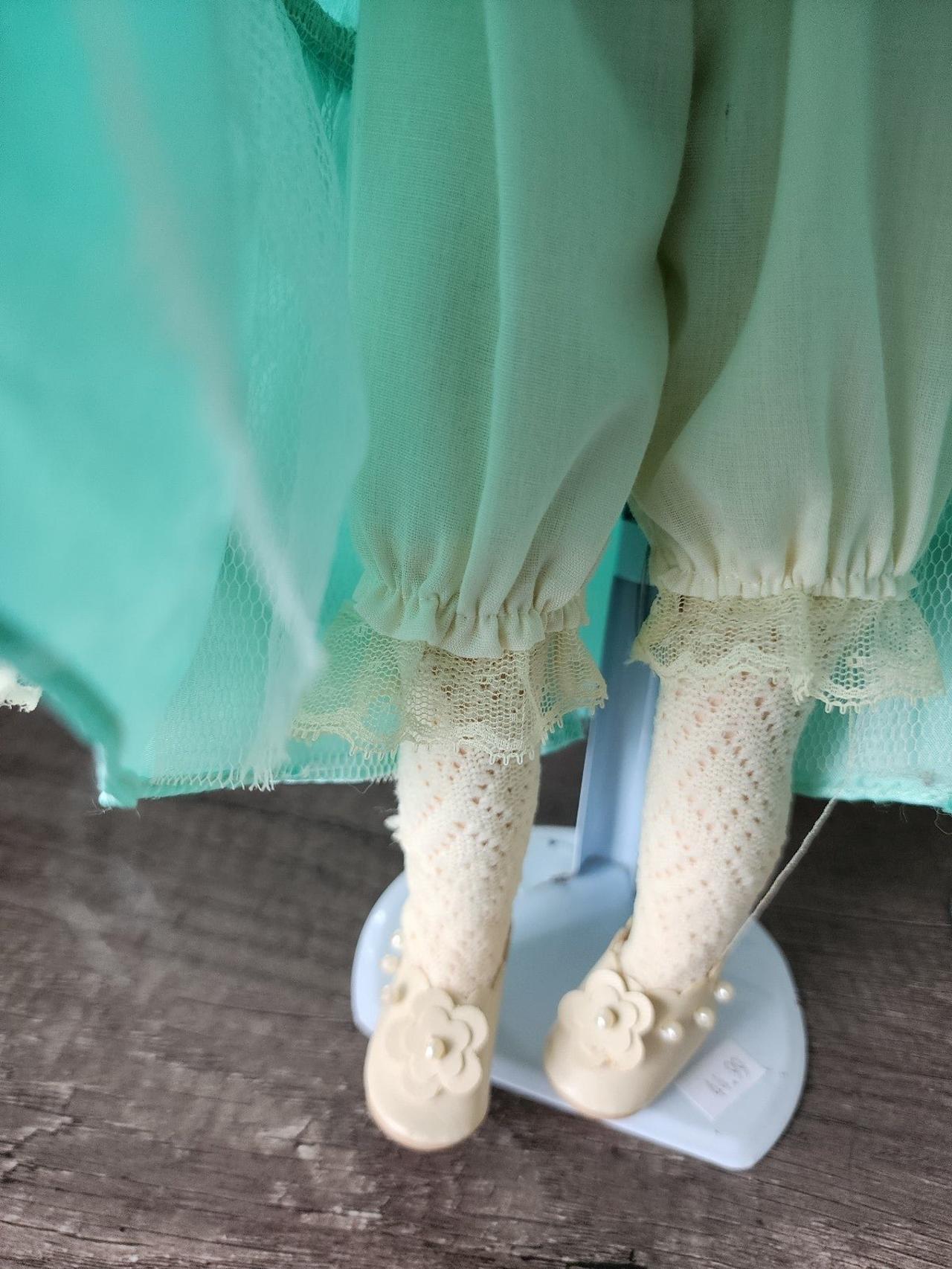 Vintage Collector's Choice Porcelain Doll by DanDee 16" c1990s w/Stand