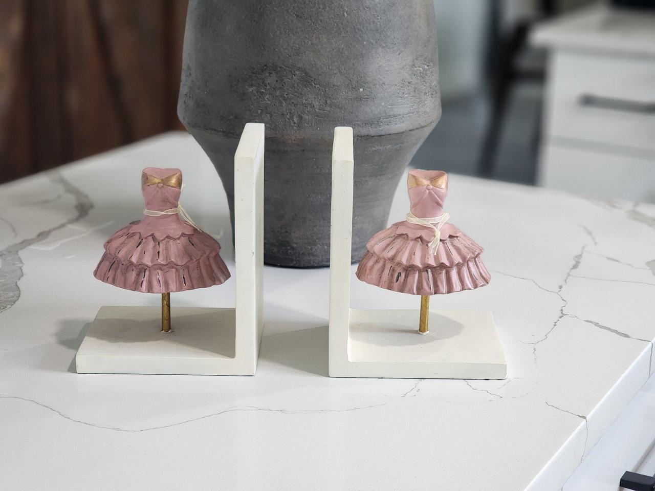 Sicura Italian Designs Pink Dress Bookends