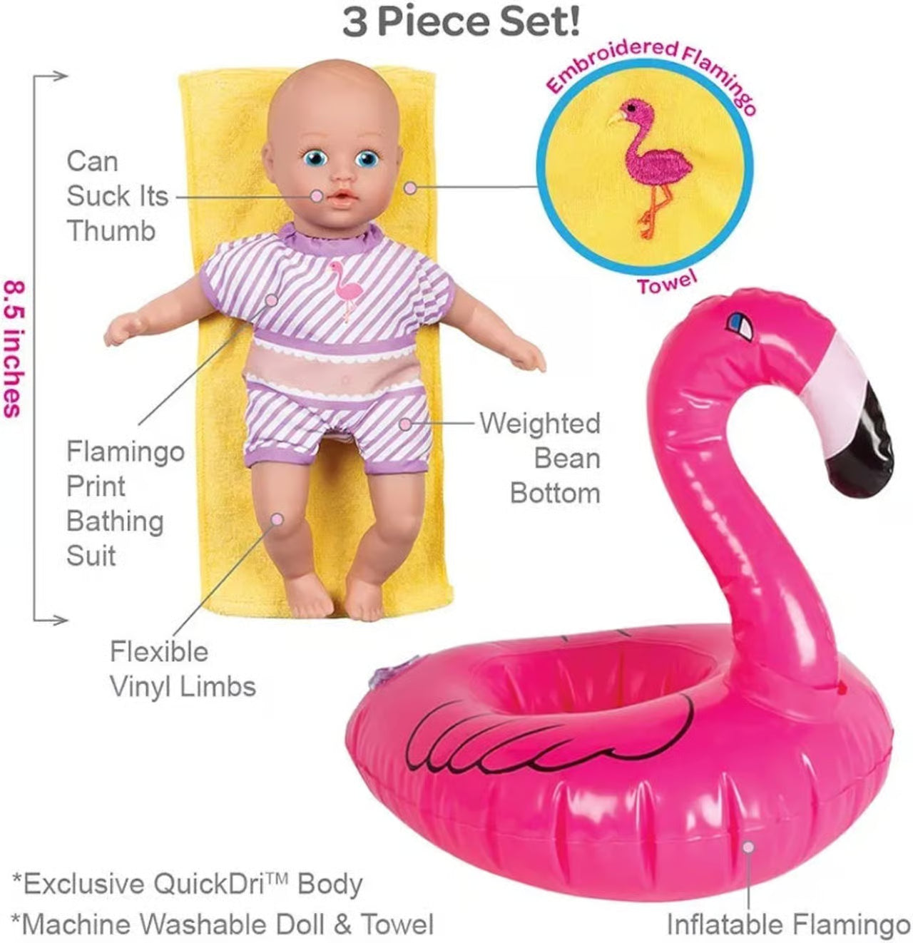 Adora Splash Time Babies Collection, 8.5” Baby Doll with Sweet Baby Smell