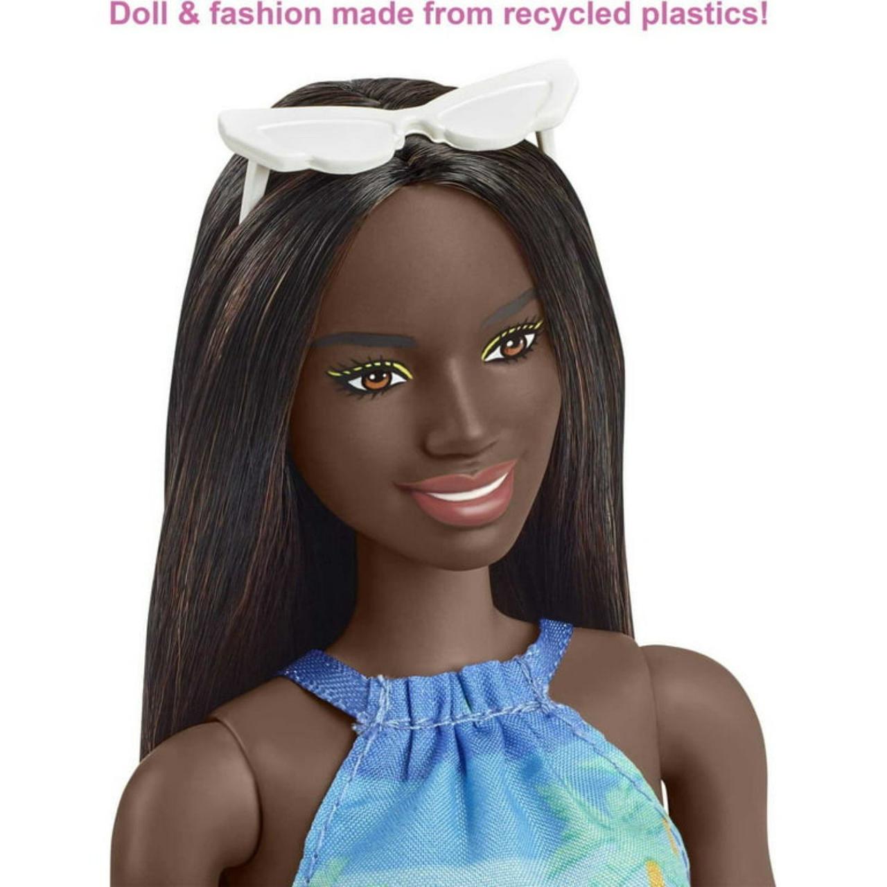 Barbie Loves the Ocean Beach Doll with Brown Hair in Sundress, Made from Recycle
