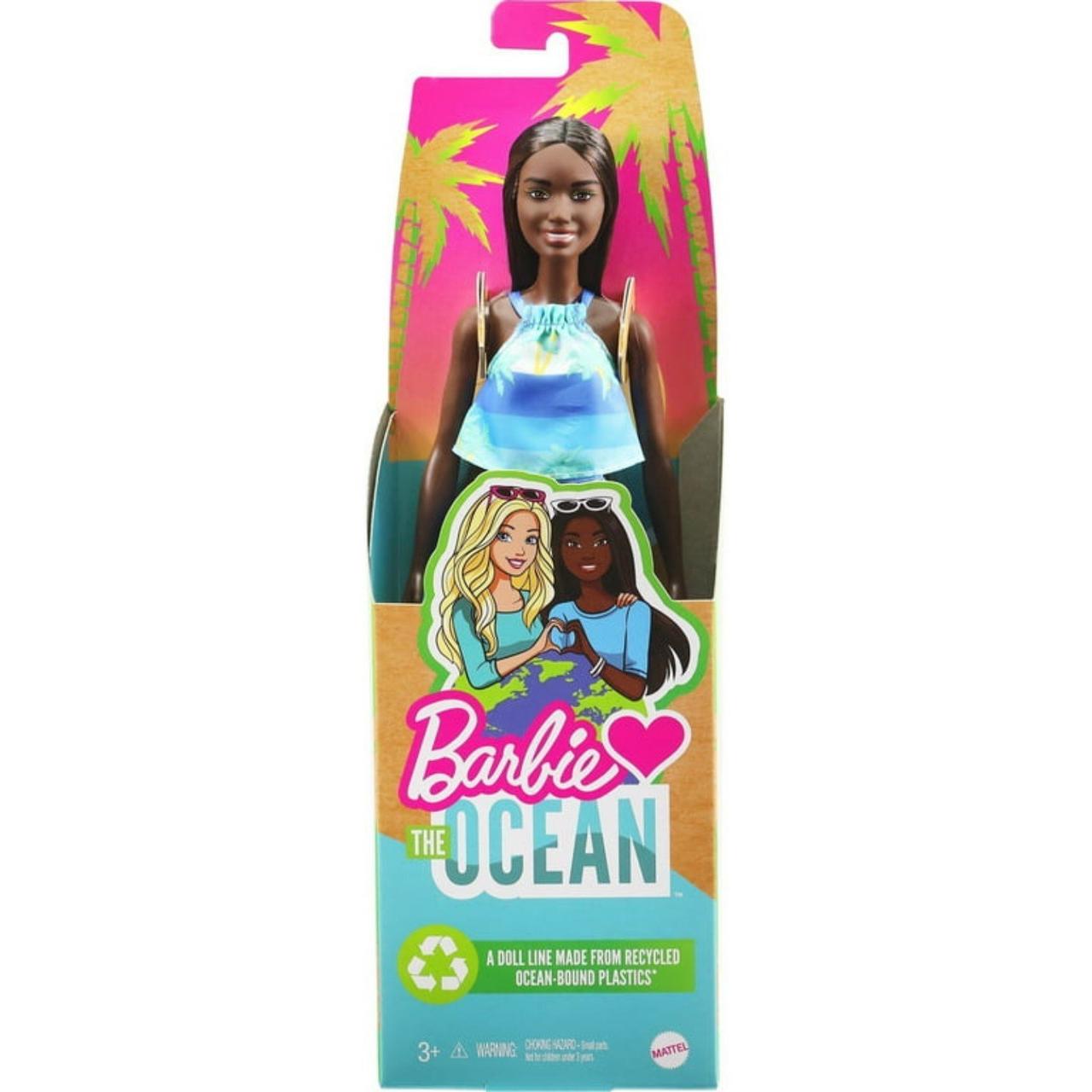 Barbie Loves the Ocean Beach Doll with Brown Hair in Sundress, Made from Recycle