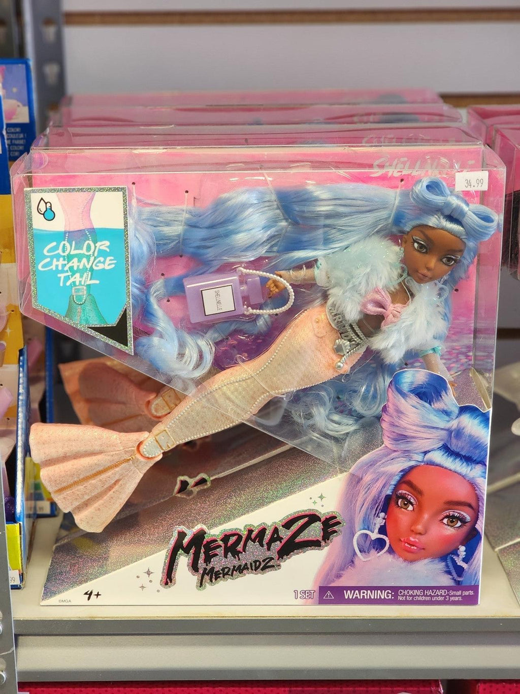 MERMAZE MERMAIDZ Color Change Shellnelle Mermaid Fashion Doll