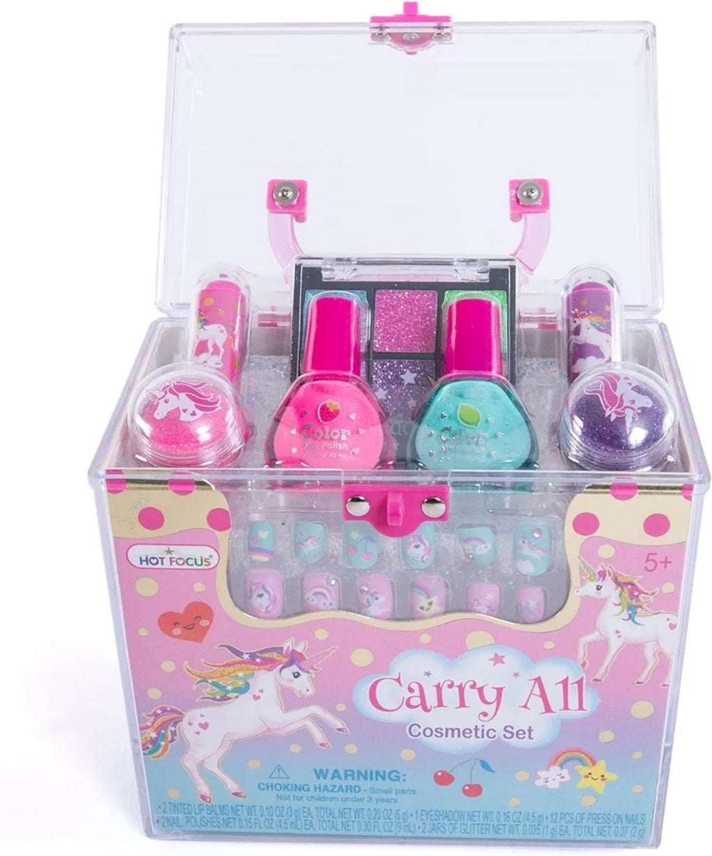 Hot Focus Carry All Cosmetic Set - 20 Piece Unicorn Makeup Set for Girls