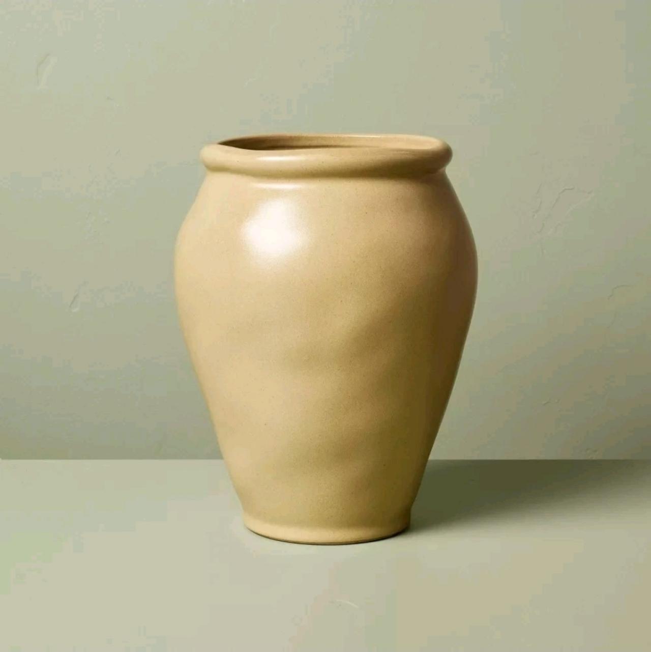10" Smooth Ceramic Urn Vase Tan - Hearth & Hand with Magnolia