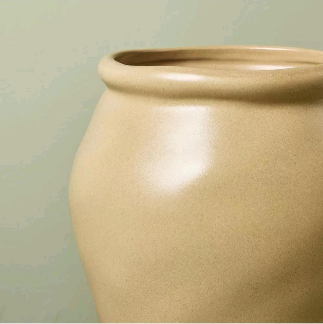 10" Smooth Ceramic Urn Vase Tan - Hearth & Hand with Magnolia