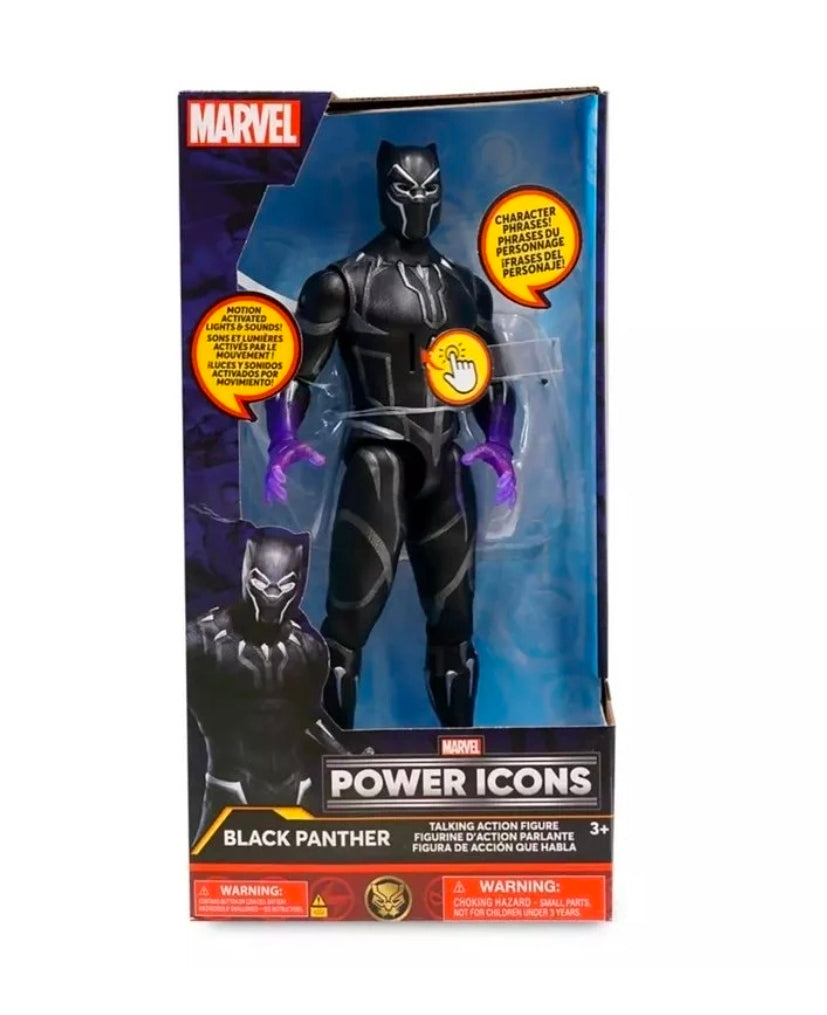 Black Panther Talking Action Figure Power Icons Marvel 10" Motion-activated