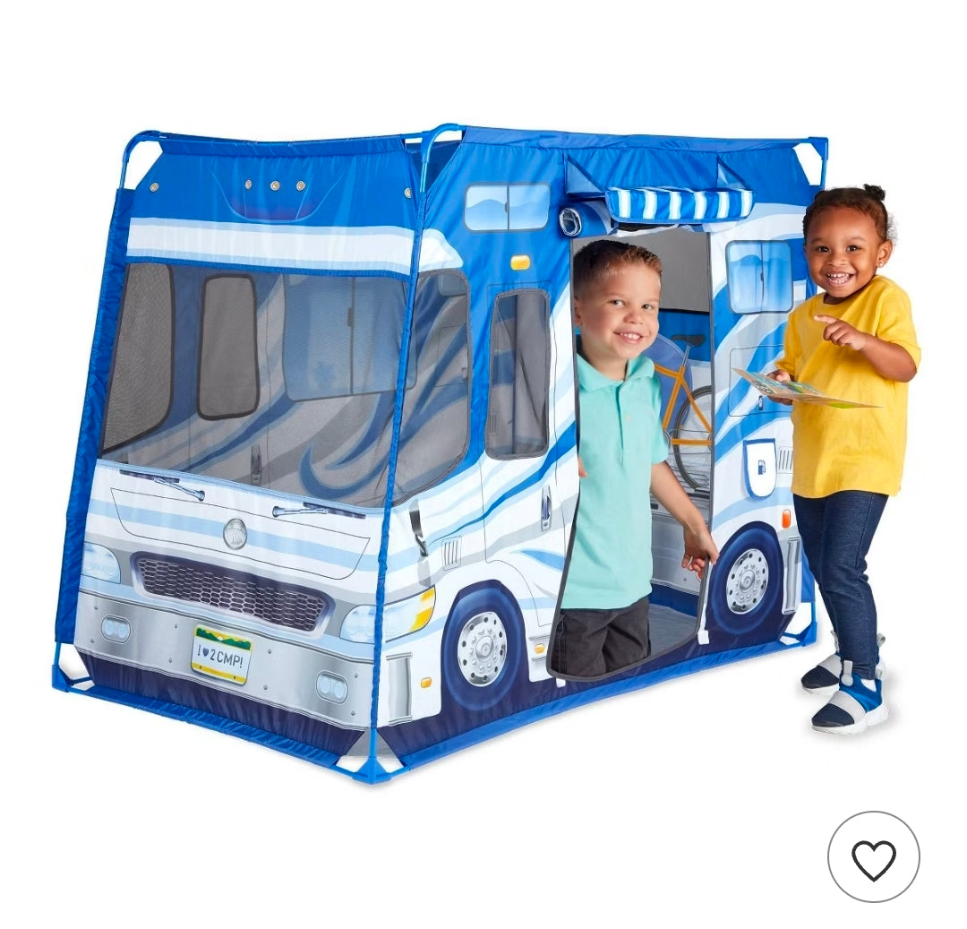 Melissa & Doug Let's Explore Camper Tent Play Set – 47" x 31" x 39" Assembled