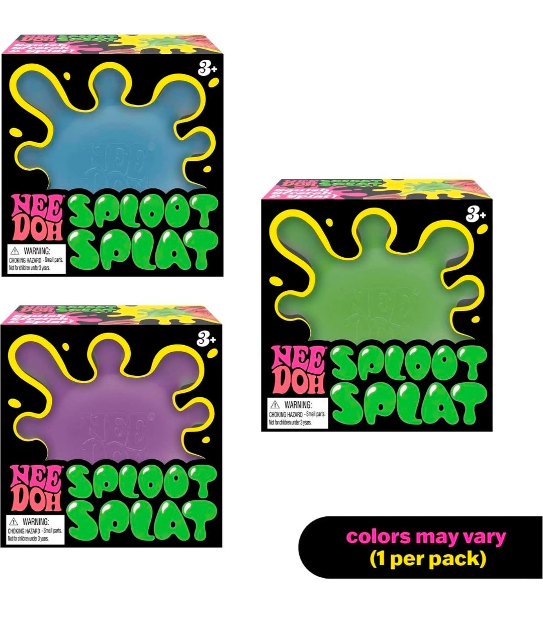 Schylling NeeDoh SplootSplat -The Splat that Sploots - Sensory Toy to Squish, Squeeze, and Pull - Color May Vary (1 Per Pack)