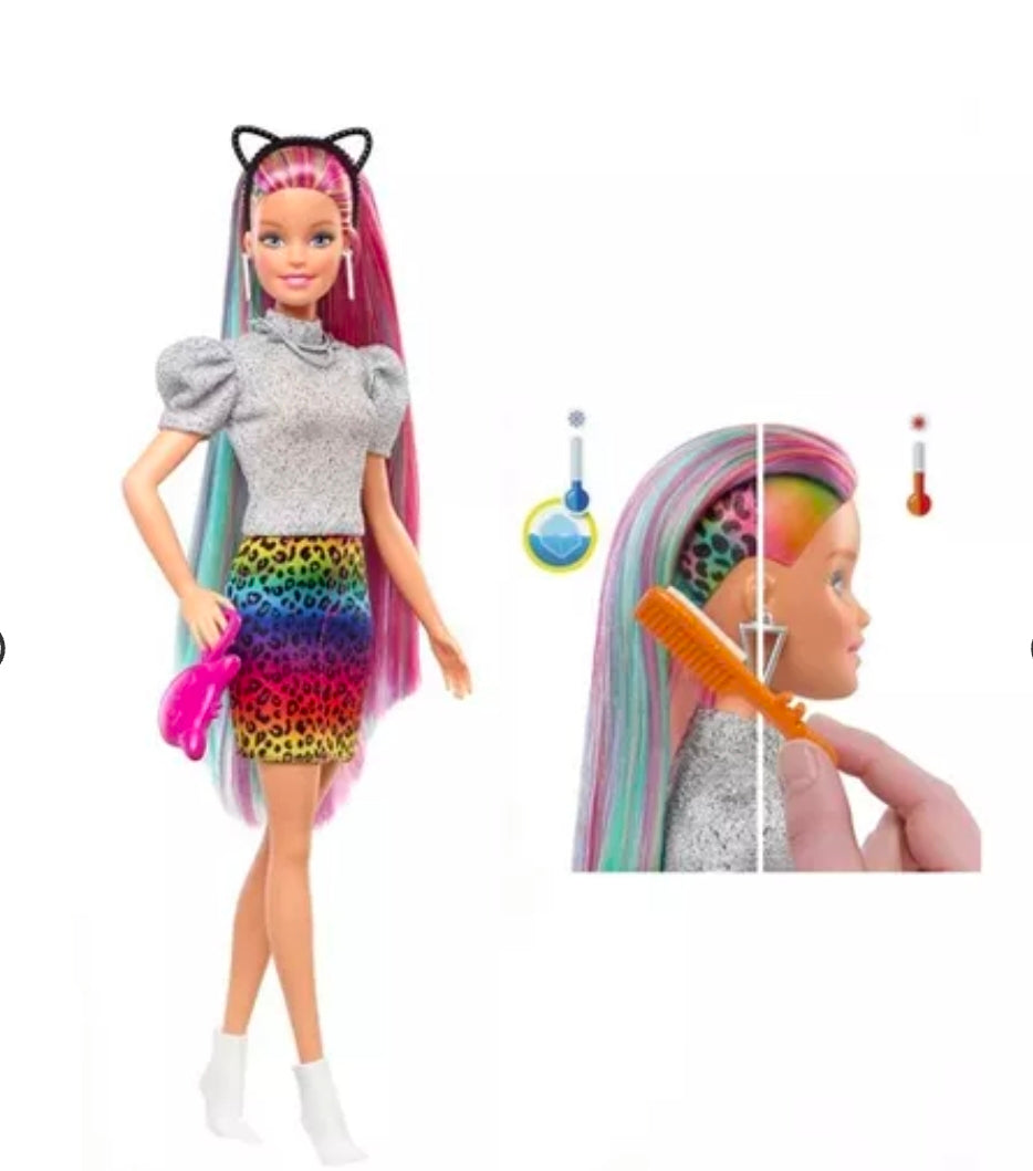Barbie Leopard Rainbow Hair Doll