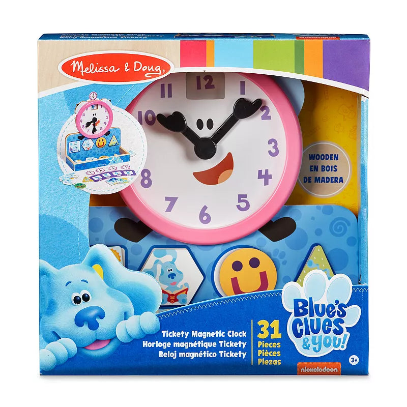 Melissa & Doug Blue's Clues & You! Wooden Tickety Tock Magnetic Clock