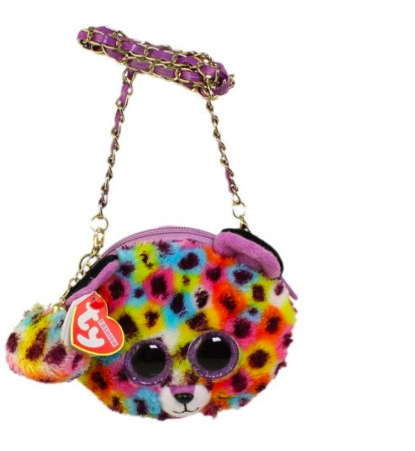 TY Gear Mini Purse - GISELLE the Rainbow Leopard (6 inch)