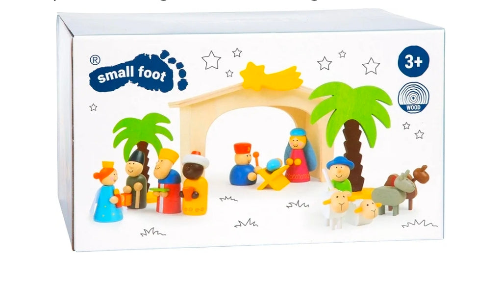 Small Foot Wooden Toys Premium Nativity Manger Complete Set Designed for Children Ages 3+ Years (3945)
