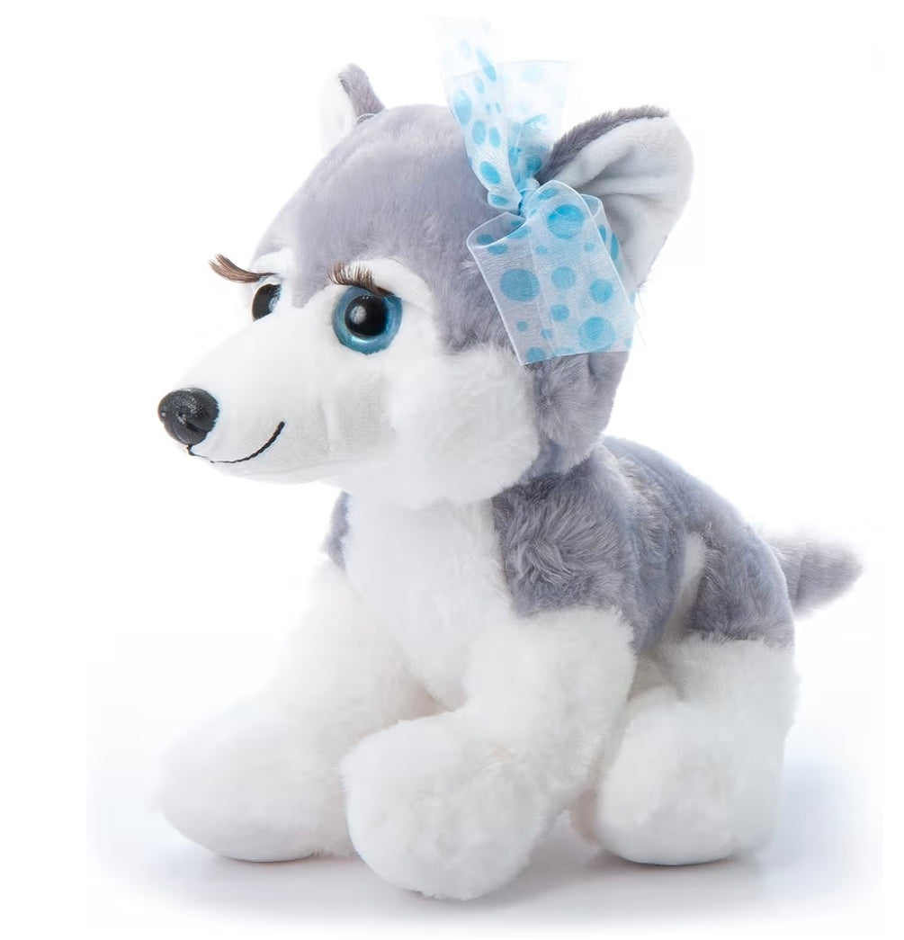 The Petting Zoo, Lash'z Husky Stuffed Animal, Husky Dog Plush Toy 10"