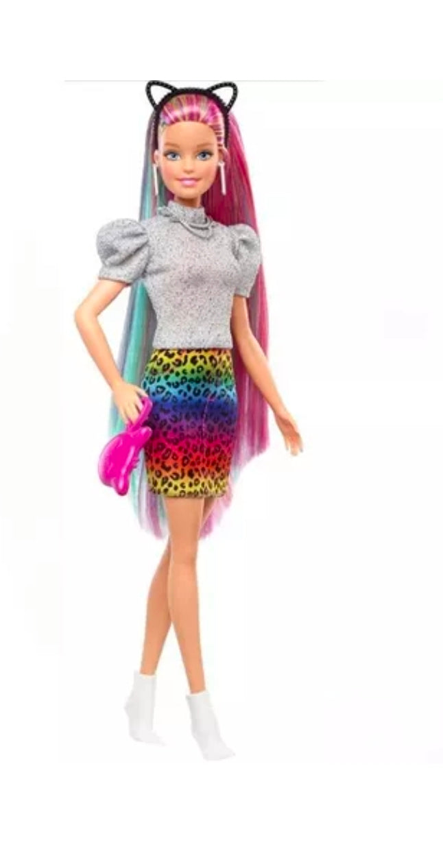 Barbie Leopard Rainbow Hair Doll